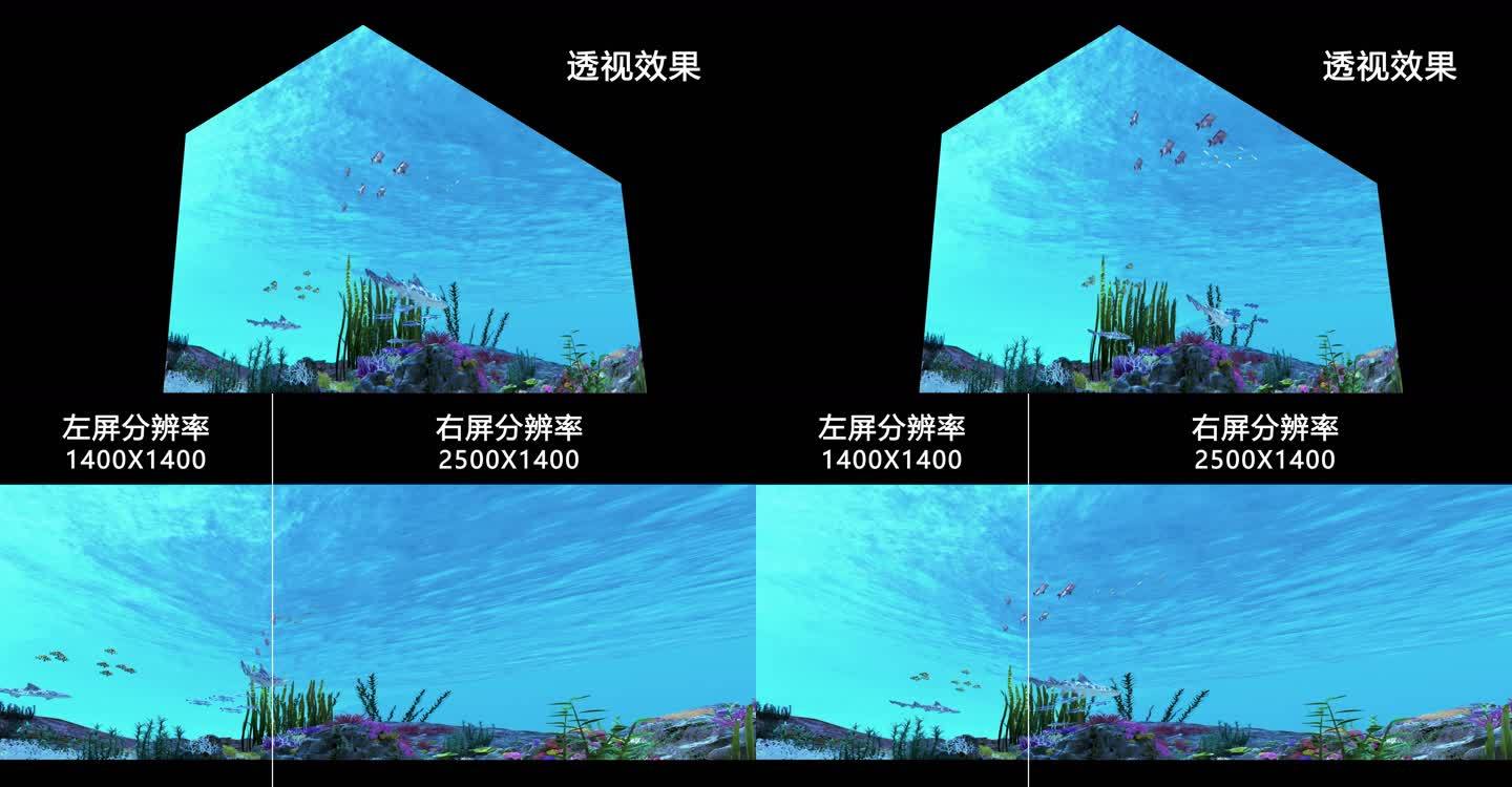 4K裸眼3D海底世界L屏效果