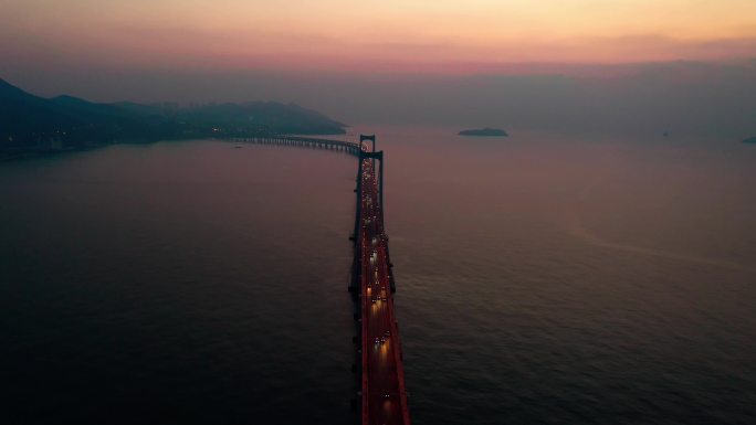 大连星海跨海大桥早晨  清晨