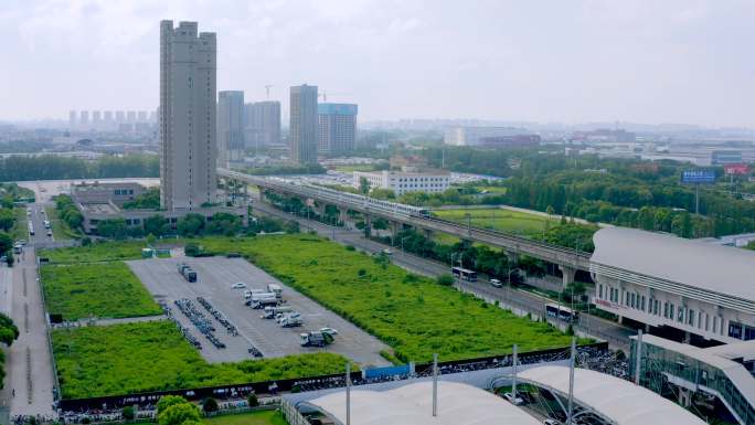 「有版权」航拍昆山花桥城市建筑合集4K1