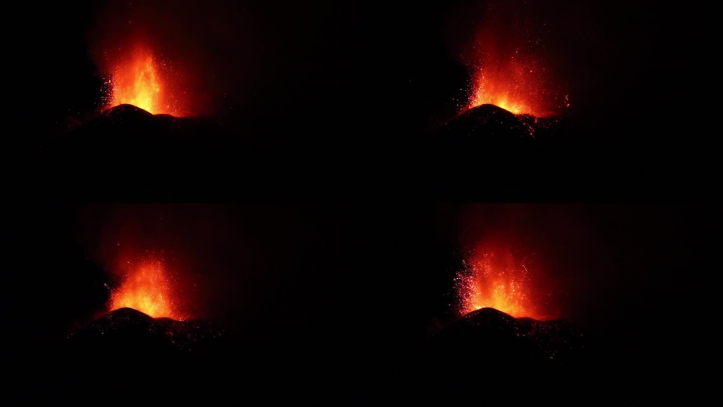 火山爆发在晚上