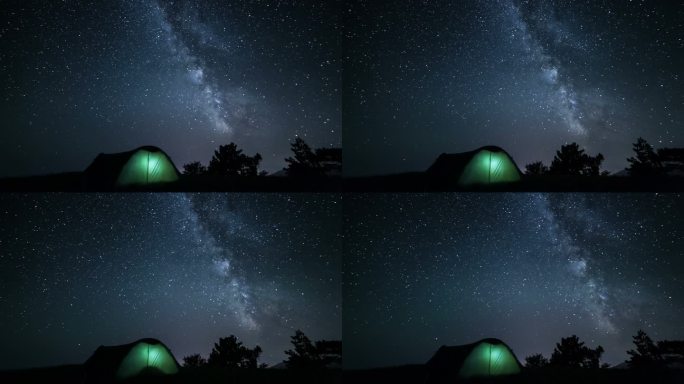 在夜里动星星帐篷