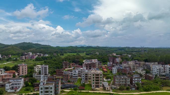 航拍粤西农村房屋乡村生态