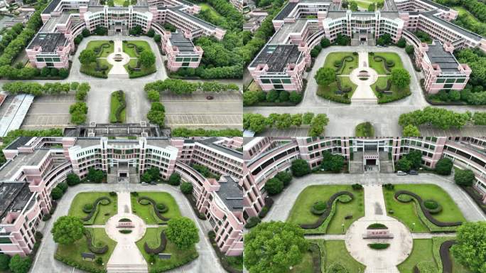 浙江绍兴诸暨店口湄池中学湄池高中航拍素材