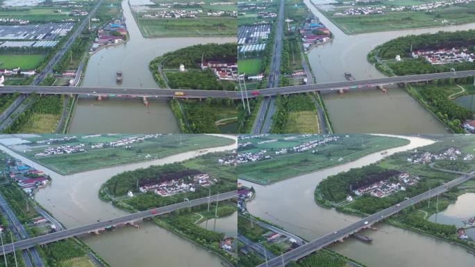 4K原素材-航拍上海S36亭枫高速公路