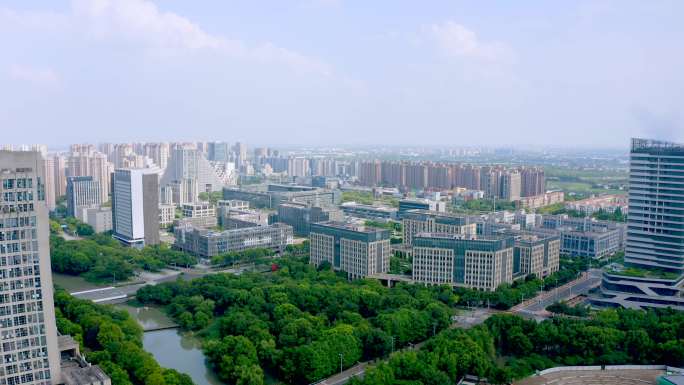 「有版权」航拍昆山花桥城市建筑合集4K2