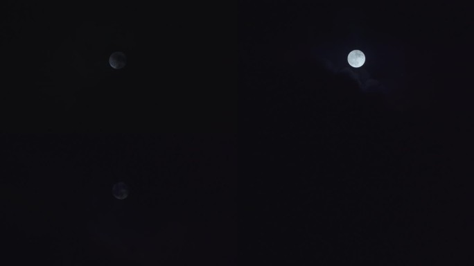 晚上月亮被乌云遮挡延时