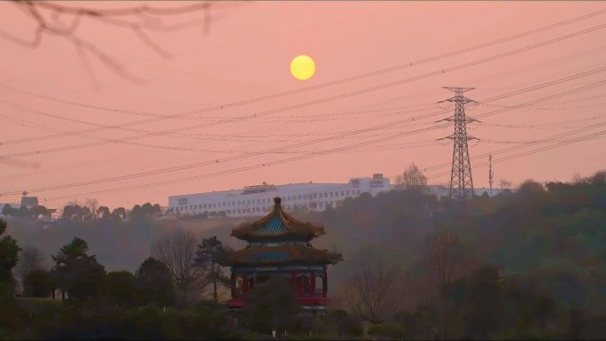 重庆园博园 日落 延时