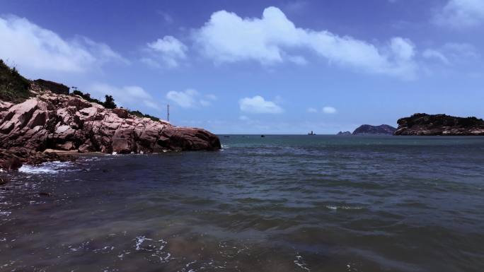 航拍海岛自然风光 海水海浪 温州南麂列岛