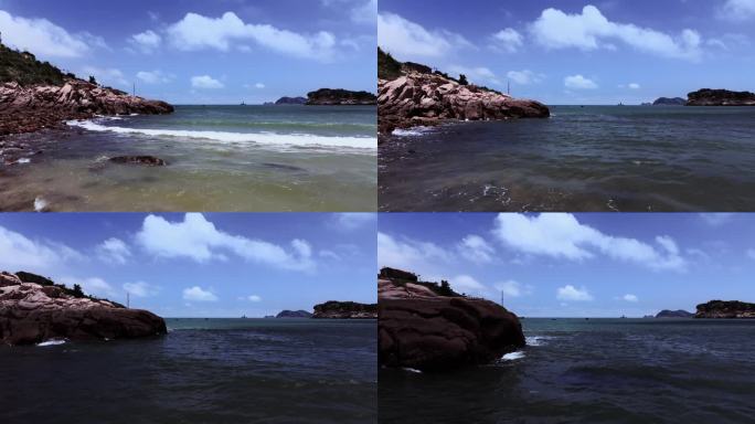 航拍海岛自然风光 海水海浪 温州南麂列岛