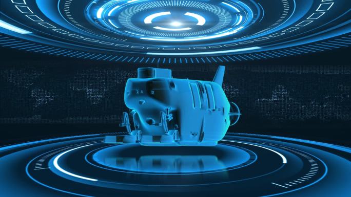 深海载人潜水器蓝色科技大数据视频素材