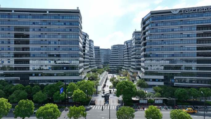 城市 建筑 航拍 马路 玻璃 窗户 夕阳