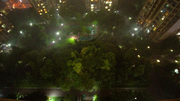 下雨雨夜城市大雨