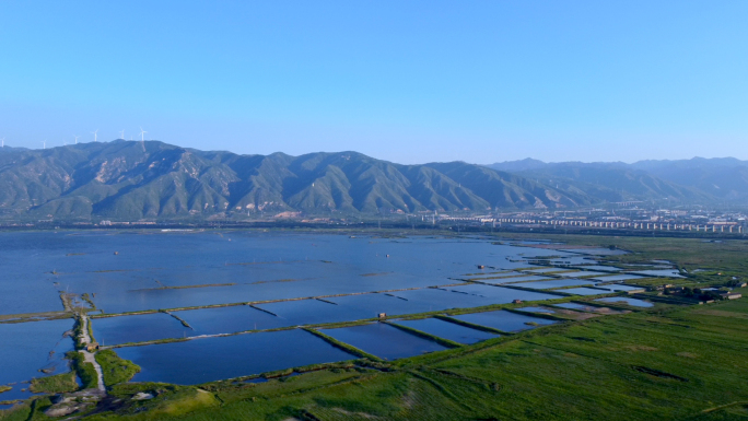 航拍死海-山西运城盐池-中国死海运城盐湖