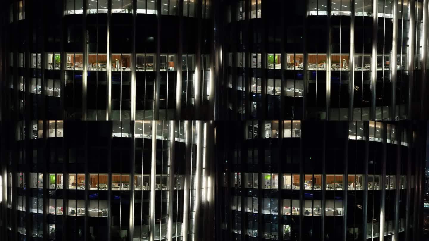 南山区华润总部大厦夜景航拍4k视频