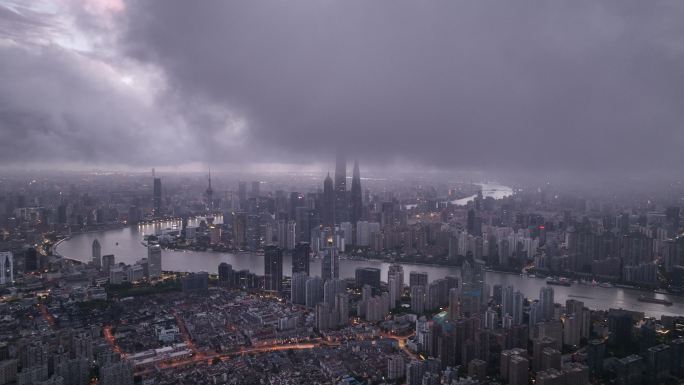 上海日出平流雾航拍