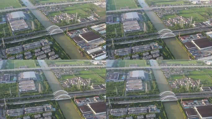 4K原素材-航拍上海申嘉湖高速油墩港桥