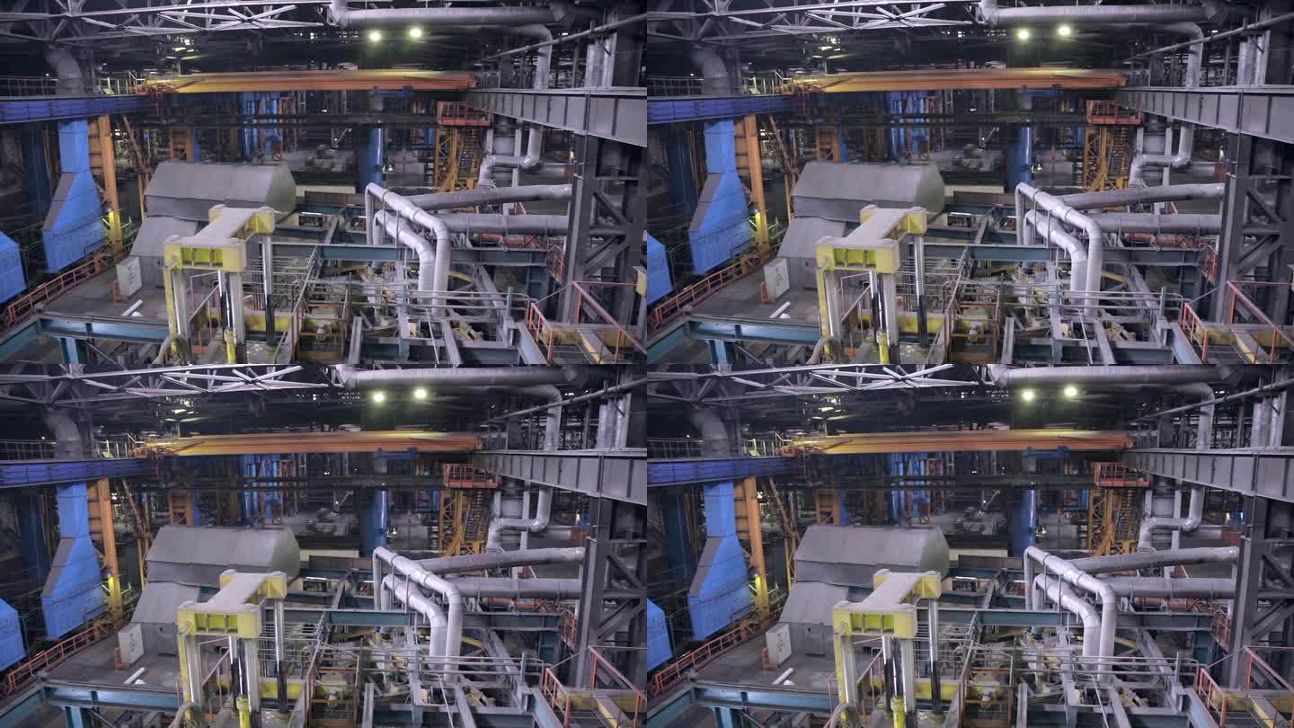 机器人装配生产线在现代化的工业厂房.