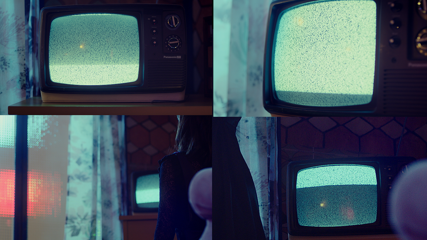 老式复古闪屏电视机 黑白电视机