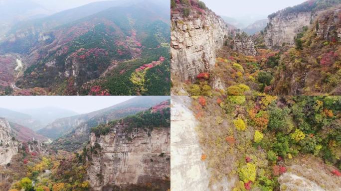 山东济南龙洞藏龙涧秋天航拍