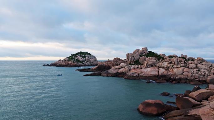 4K航拍海岛自然风光 悬崖岩石温州南麂岛