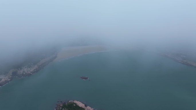 4K航拍海岛 自然风光 海雾 温州南麂岛