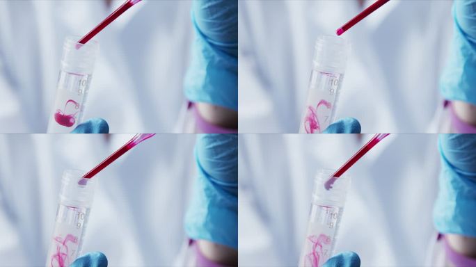 科学家用长笛分析红色液体提取Dna