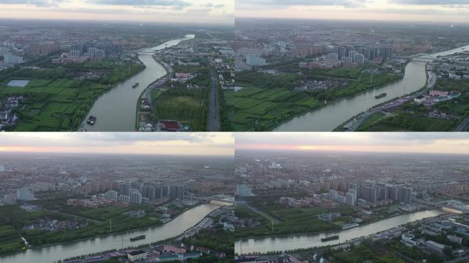 4K原素材-航拍上海平申线航道，掘石港