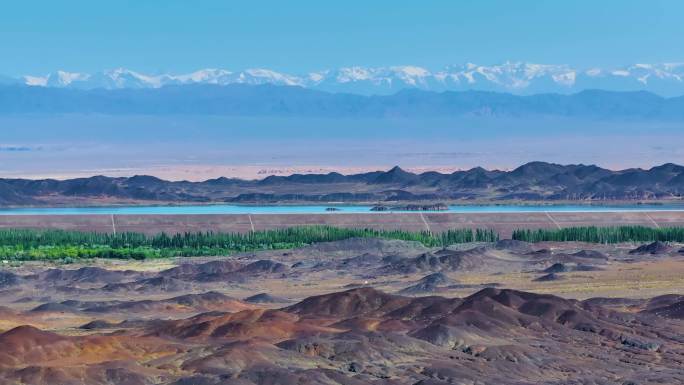 4K航拍新疆乌尔禾区的魔鬼城河流地貌