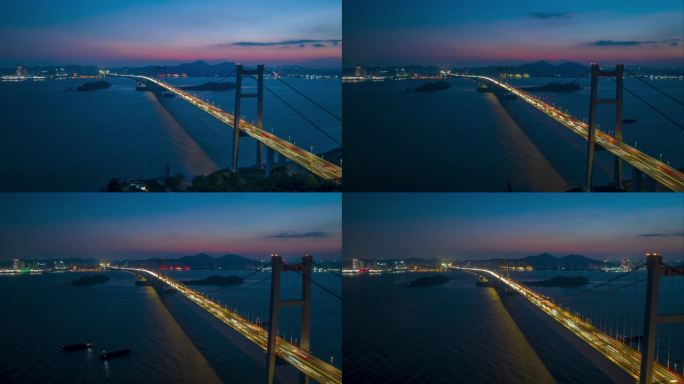 虎门大桥夜景延时航拍