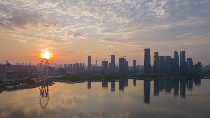 前海湾日出延时