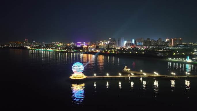 烟台莱山夜景航拍