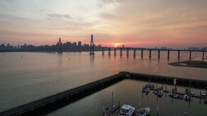 湛江海湾大桥航拍原素材