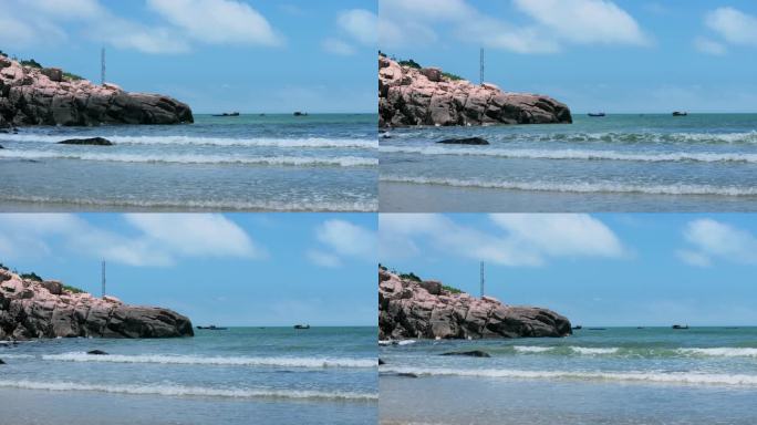 4K航拍海岛 自然风光 海浪冲击岛礁
