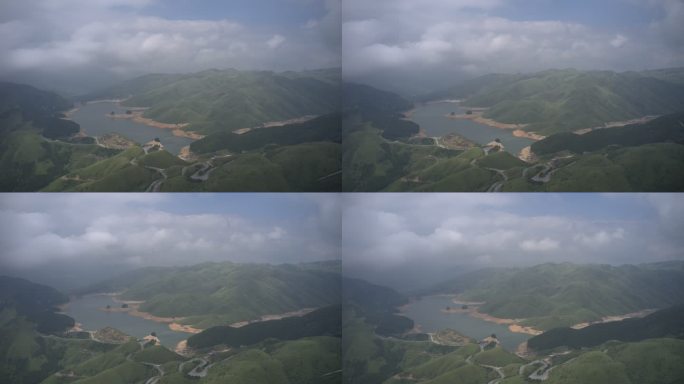 航拍广西桂林天湖自然风光延时摄影