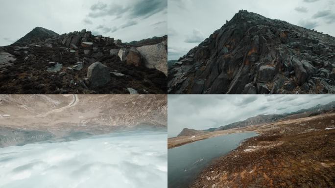 【4k】【FPV】航拍爬上湖边雪山