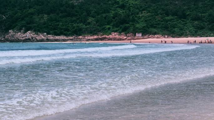 4K航拍夏日海滩 海浪 温州南麂列岛