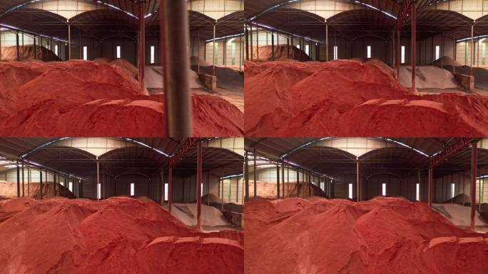 存放堆满沙子的厂房