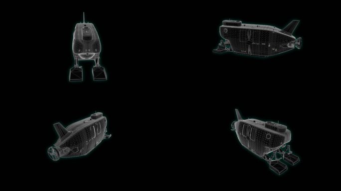 深海载人潜水器科技界面展示素材
