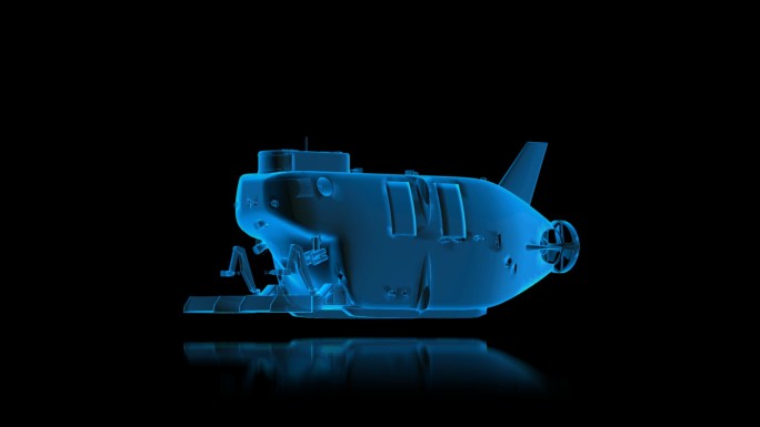 深海载人潜水器蓝色科技大数据通道素材