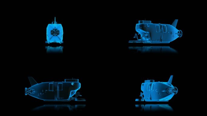 深海载人潜水器蓝色科技大数据通道素材