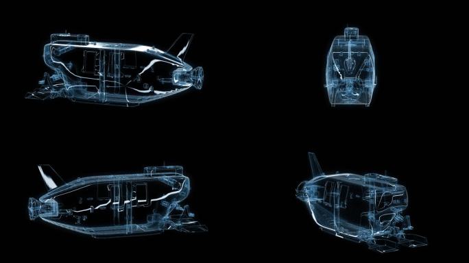 深海载人潜水器透视全息通道素材