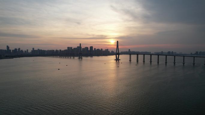 湛江海湾大桥航拍原素材