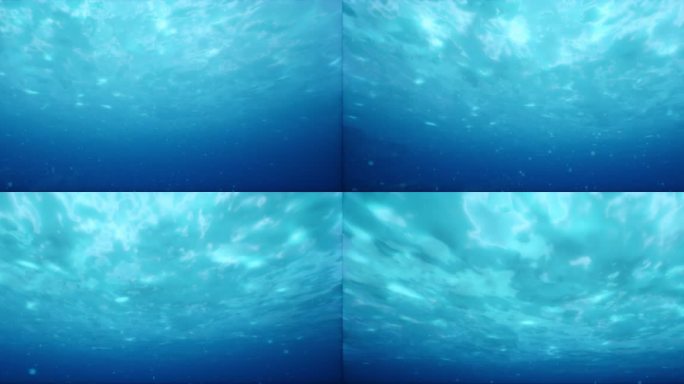 4k梦幻蓝色水下波光穿梭背景