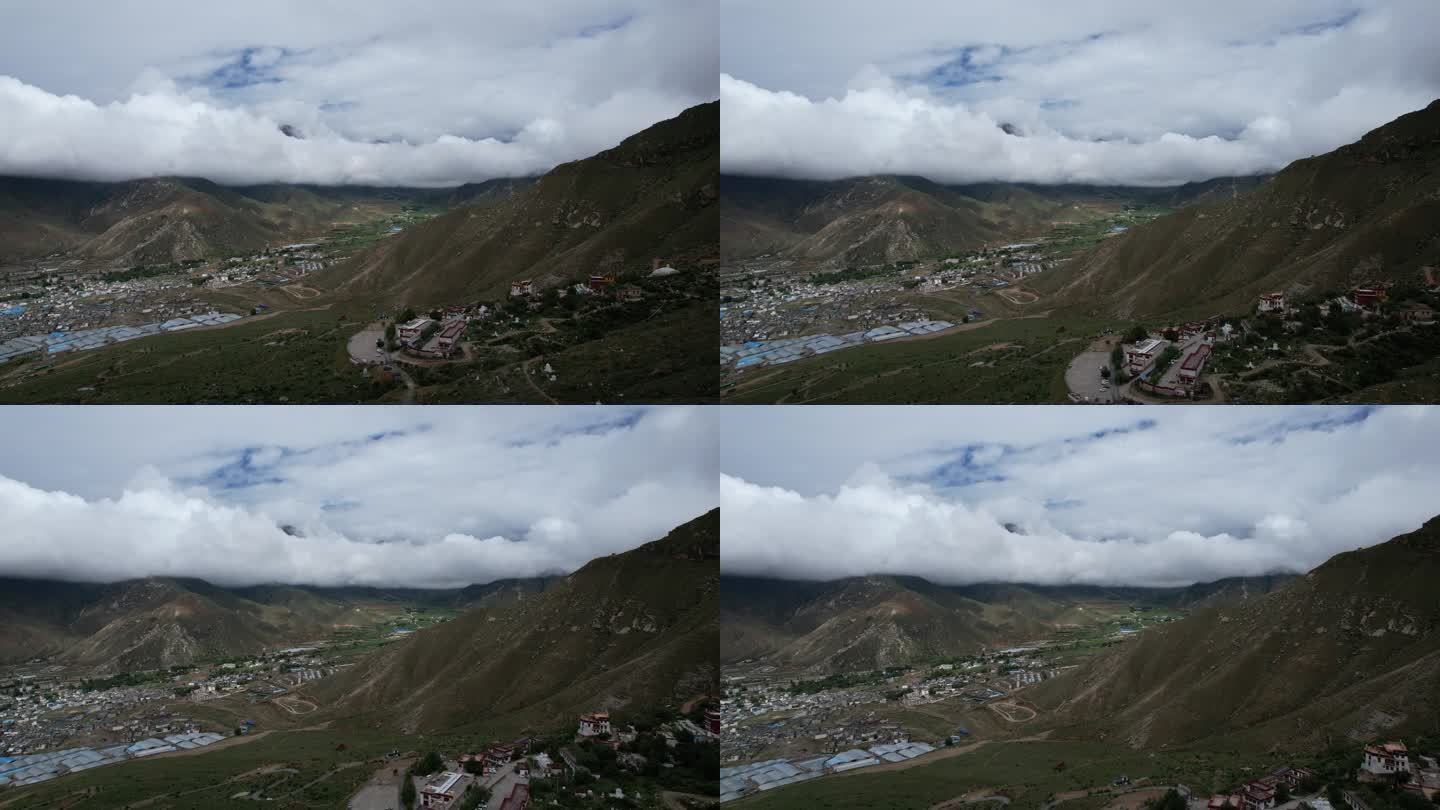 西藏高原上的大山航拍