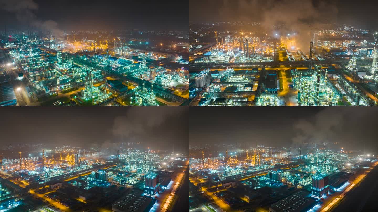 扬子巴斯夫 化工厂夜景 能源 工业污染
