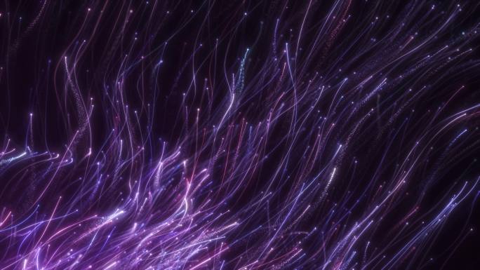 紫色粒子细丝游荡
