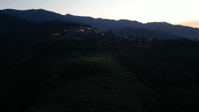 傍晚山间航拍大气山景镜头企业宣传旅游度假