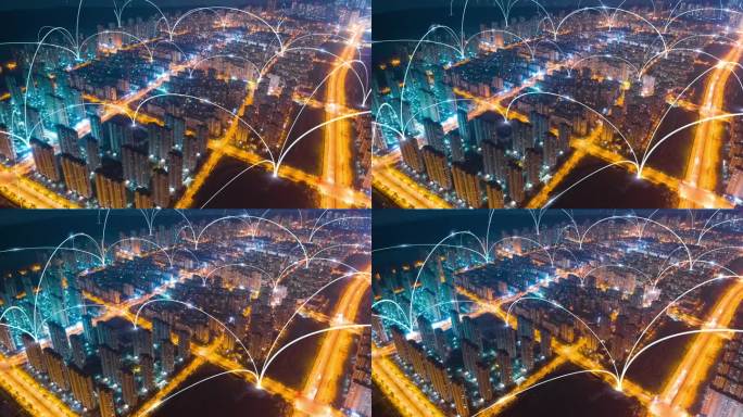 城市和网络连接的概念;通信;智能城市