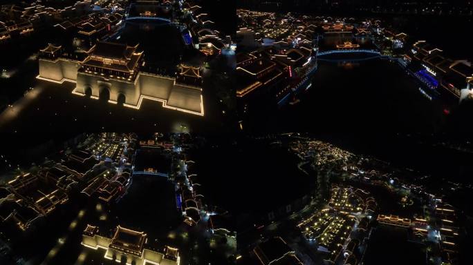 4K高帧率航拍崇左太平古城夜景