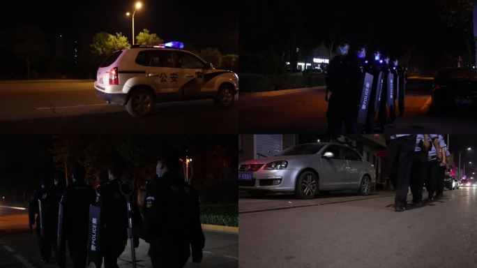 夜晚警察抓捕行动